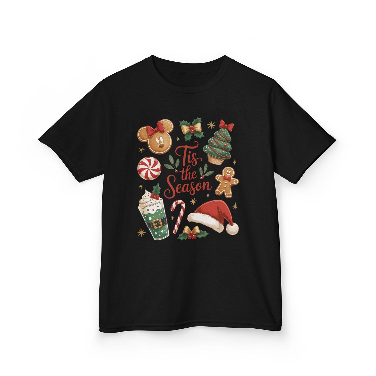 Tis the Season Christmas Shirt for Girls, Cute Holiday Cookie Tee, Kids Heavy Cotton™ Tee