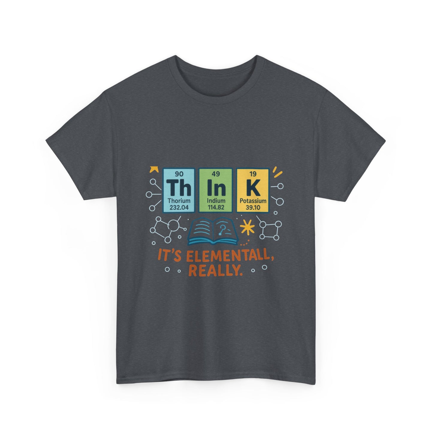 Smart Womens Science T-Shirt, THINK Periodic Table Tee, Funny Elemental Nerd Gift for Her, Graphic Tee for Science Lovers
