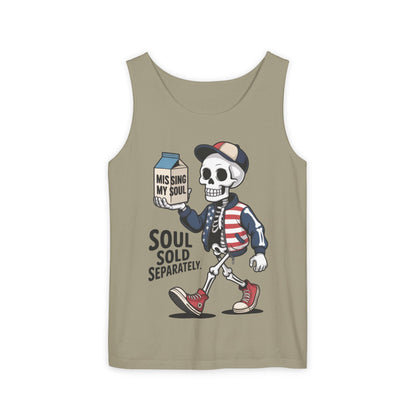 Funny Skeleton Tank Top, Soul Sold Separately Muscle Tee, Missing My Soul Graphic Shirt, Gothic Streetwear Workout Top
