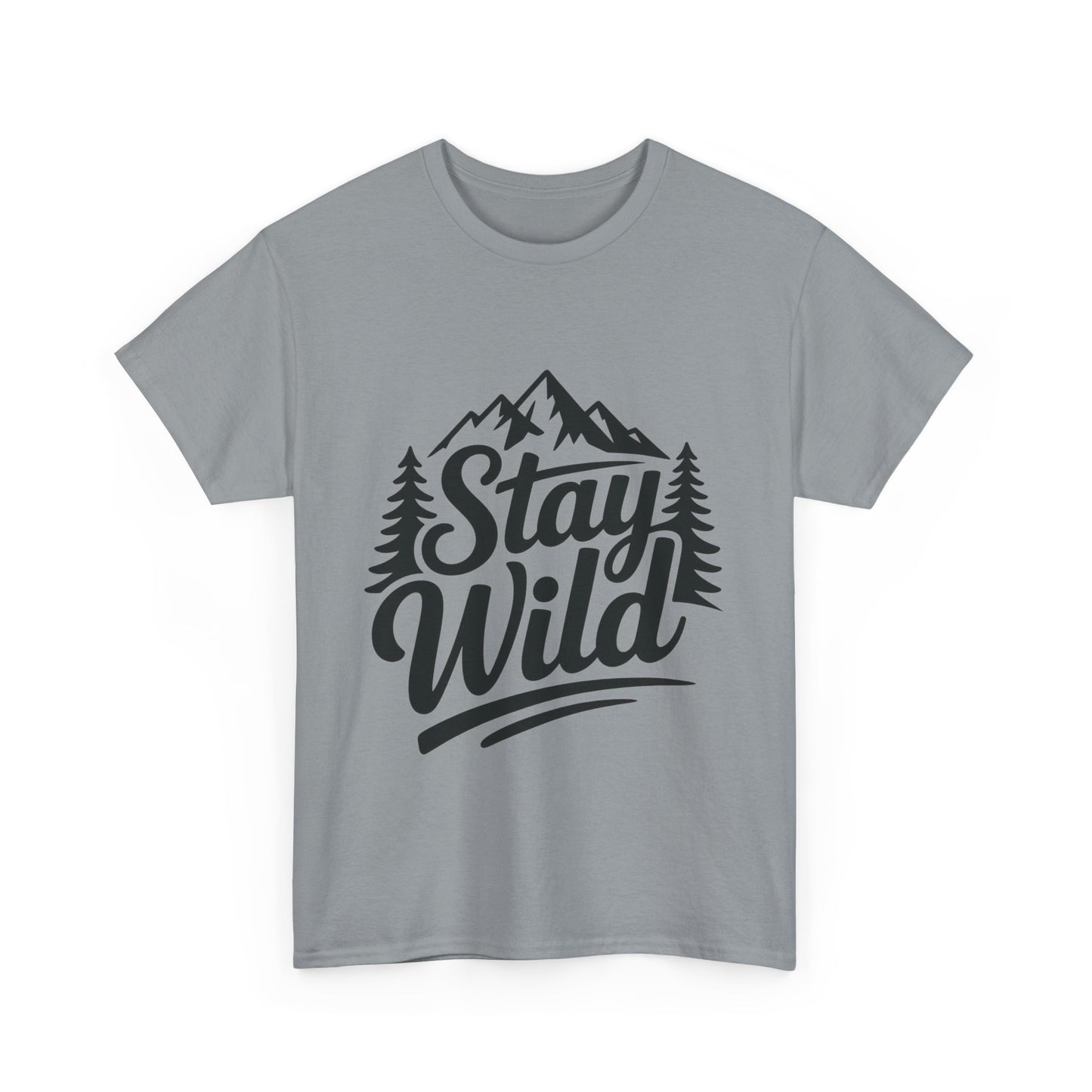 Stay Wild Adventure Tee, Unisex Heavy Cotton Tee for Nature Lovers, Camping, Hiking, Gifts for Outdoorsy Friends, Nature Graphic Tee