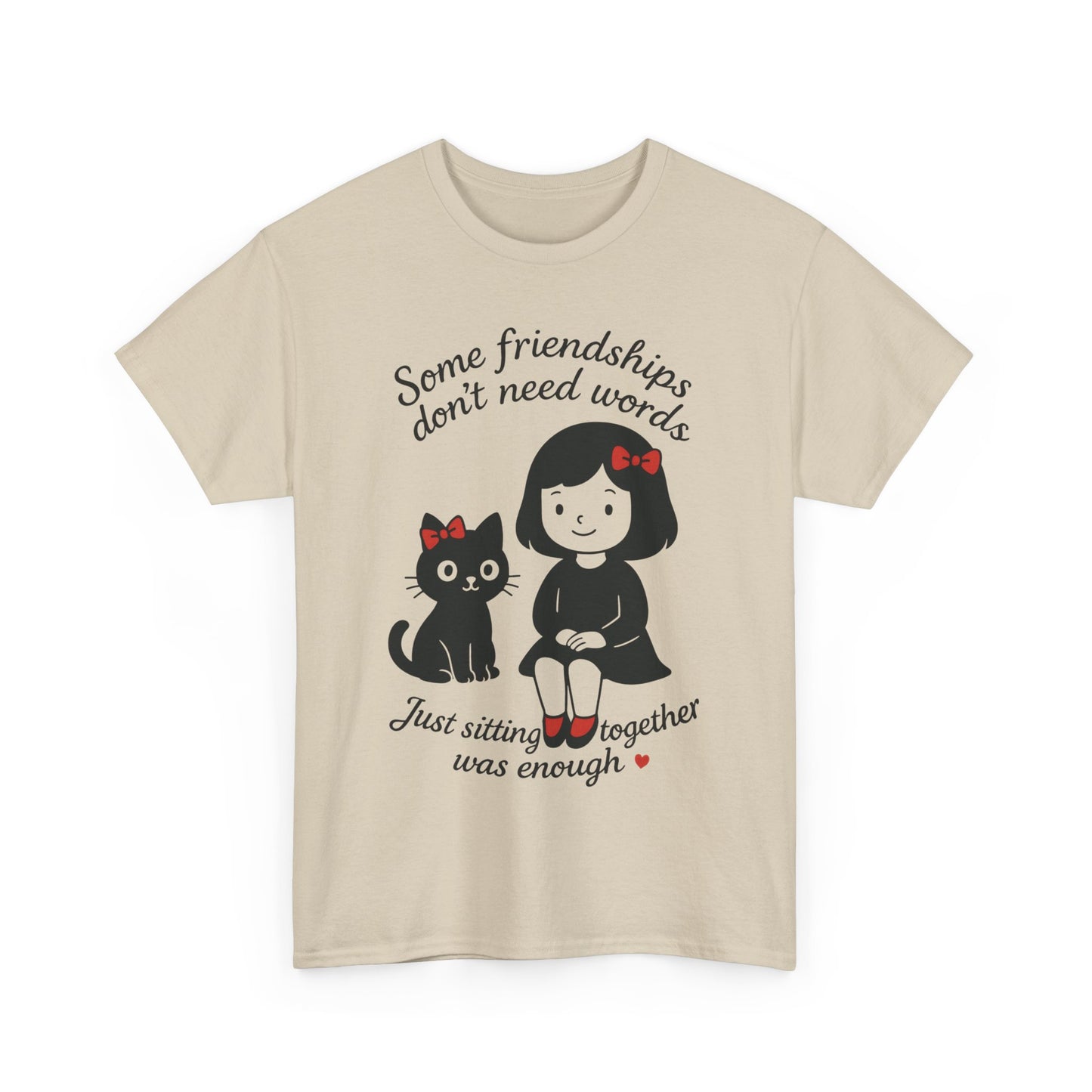 Cute Cat & Girl Graphic Tee, Playful Gift for Cat Lovers, Cat and Girl Design, Gift for Cat Owners, Women's Cotton T-Shirt