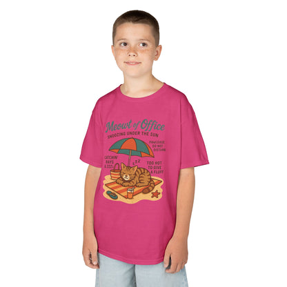 Kids Cat-Themed T-Shirt - Meowt of Office, Cute Summer Tee, Cat Lover Gift, Fun Playwear, Summer Beach Vacation Tee