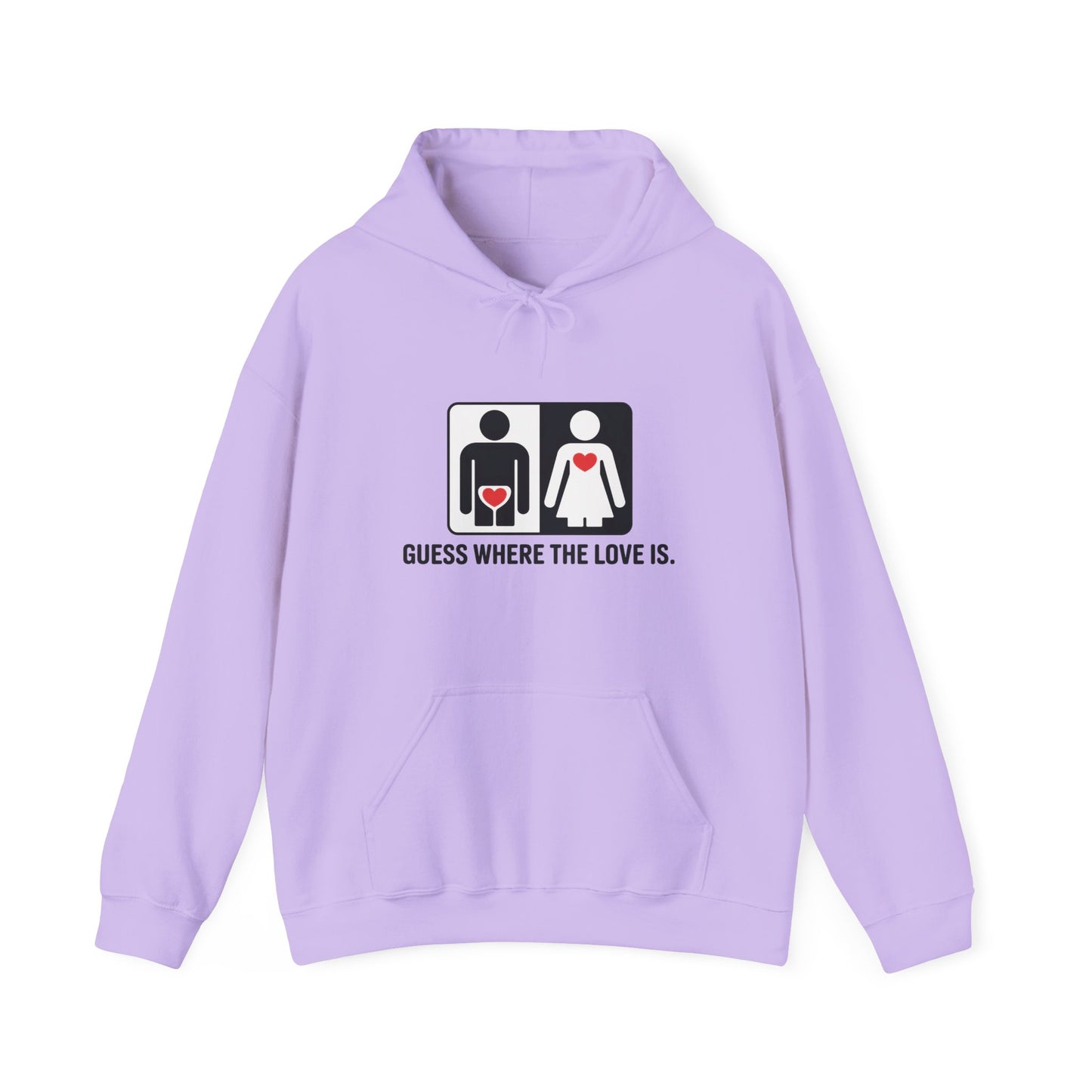 Guess Where the Love Is Hoodie, Cute Couples Hoodie, Valentines Day Gift, Matching Outfits, Witty Relationship Hoodie,  Love Joke Graphic