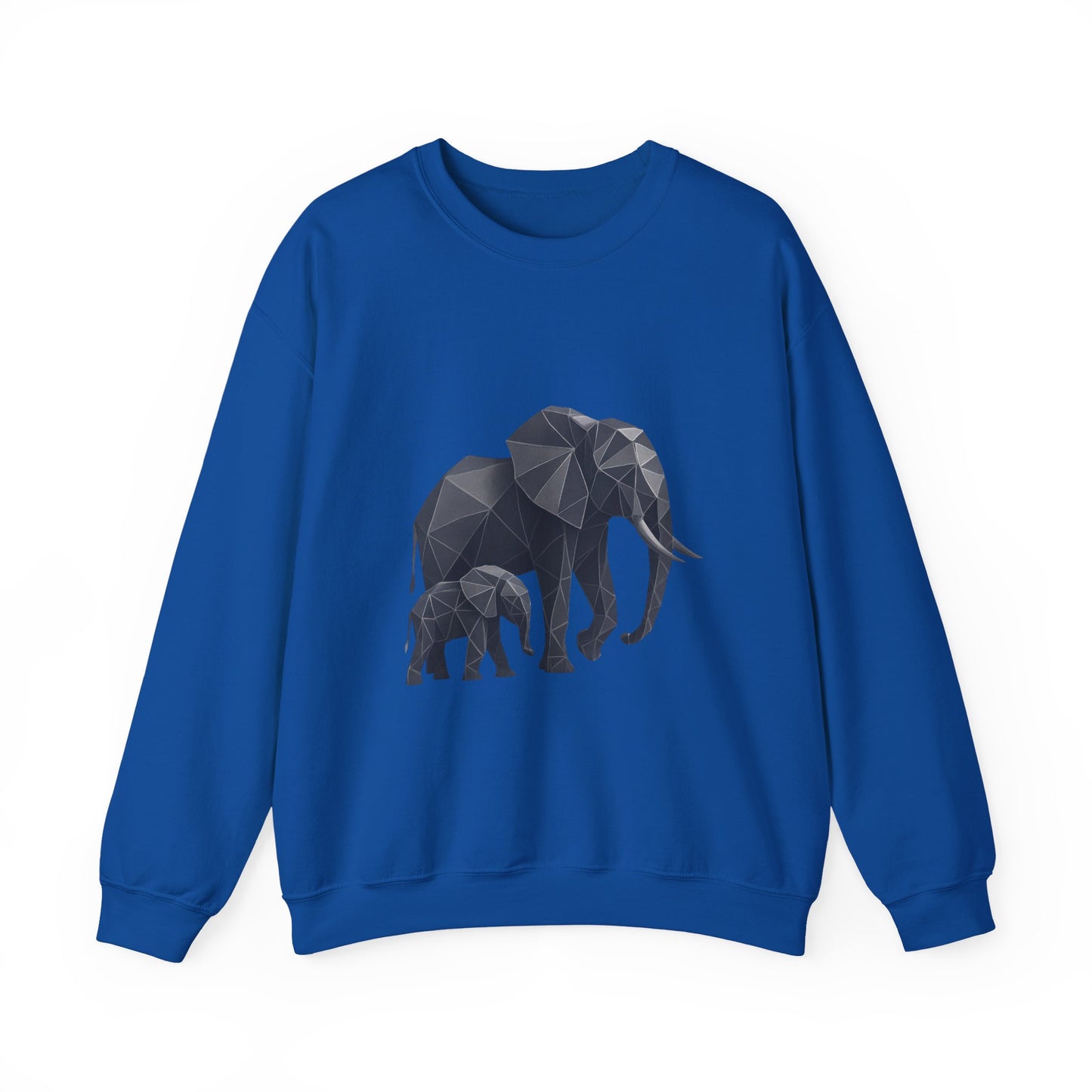 Geometric Elephant Sweatshirt, Cozy Unisex Crewneck, Animal Lover Gift, Nature Inspired Apparel, Eco-Friendly Fashion, Gift for Her