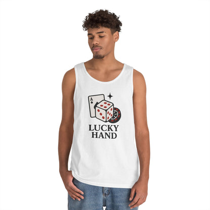 Lucky Hand Unisex Tnak Top, Gambling Tee, Casino Wear, Good Luck Gift, Poker T-Shirt, Casual Vintage Style, Gym Clothing