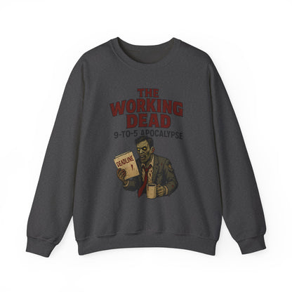Men's The Working Dead 9-to-5 Apocalypse Sweatshirt, Funny Office Zombie Horror Pullover, Halloween Zombie Work Top