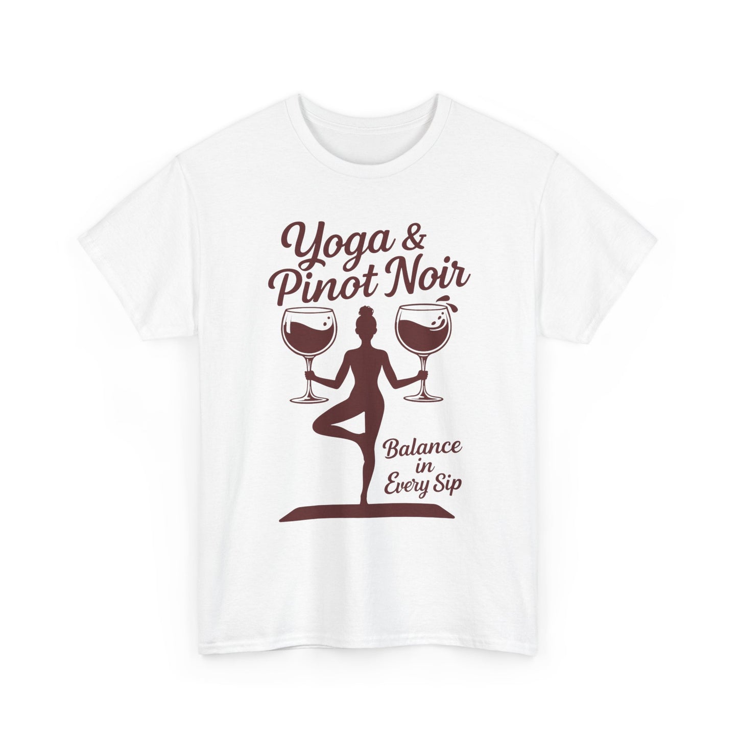 Yoga and Wine Shirt Women, Funny Pinot Noir Tee, Balance in Every Sip Tee, Yoga Lover Gift