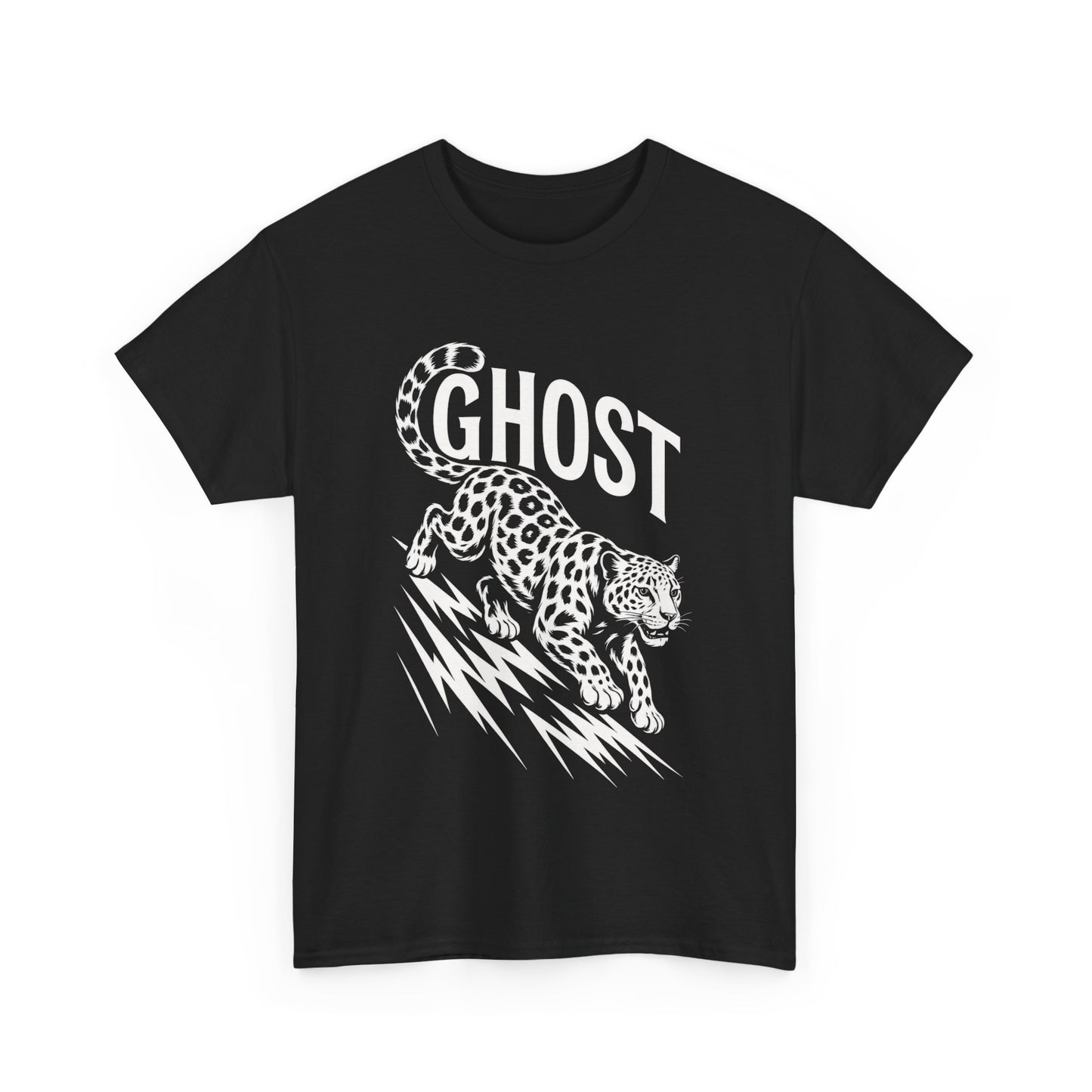 Ghost Leopard Graphic Tee, Mens T-Shirt, Casual Wear, Animal Print Top, Gift for Cat Lovers, Halloween Outfit