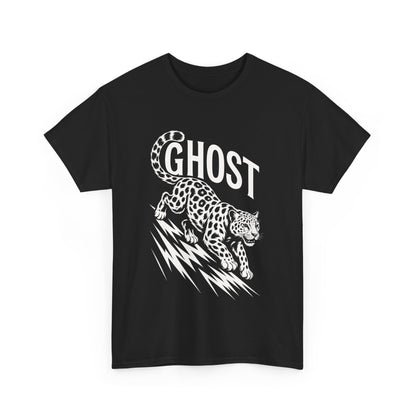 Ghost Leopard Graphic Tee, Mens T-Shirt, Casual Wear, Animal Print Top, Gift for Cat Lovers, Halloween Outfit