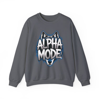 Mens Heavy Blend™ Crewneck Sweatshirt, Alpha Mode Mens Wolf Graphic Crewneck Sweatshirt