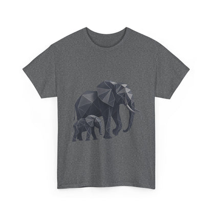 Geometric Elephant Tee - Minimalist Art Shirt, Nature Lover Gift, Animal Print T-Shirt, Unisex Cotton Tee, Eco-Friendly Wear