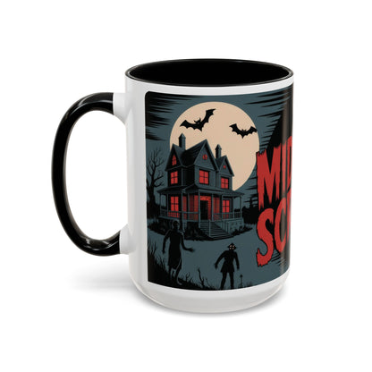 Midnight Screams Mug, Retro Horror Movie Poster Coffee Cup, Gothic Halloween Gift for Horror Lovers, Accent Coffee Mug (11, 15oz)