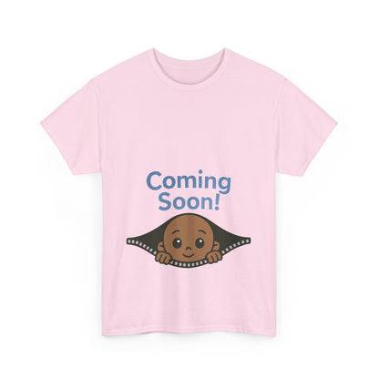 Coming Soon Maternity  Tee, Cute Baby Boy Pregnancy Announcement Tee, Funny Expecting Mom Gift, Gender Reveal Tee, Baby Shower Top