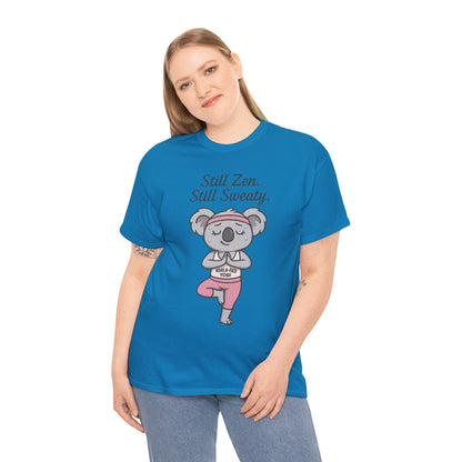 Funny Yoga Shirt for Women, Koala-Fied Yogi Tee, Still Zen Still Sweaty Workout Gift, Cute Animal Fitness T-Shirt, Zen Koala Yoga Tee