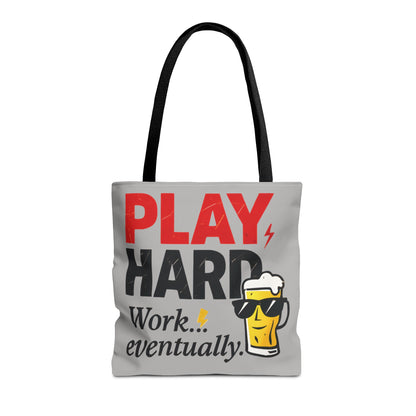 Play Hard Tote Bag - Fun, Stylish, Tote for Work & Play, Summer, Gift, Beach Bag, Everyday Carry, Beach Weekender Bag, large canvas bag
