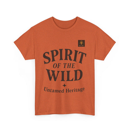 Spirit of the Wild Mens Heavy Cotton Tee, Nature Lover Gift, Outdoor Adventure Shirt, Unisex Tee, Casual Wear, Unique Graphic Apparel