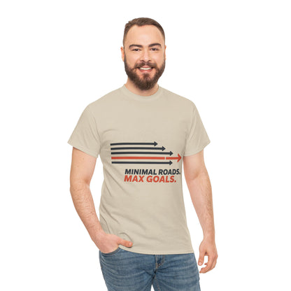 Minimal Roads Max Goals Motivational Mens T-Shirt, Urban Style Graphic Tee