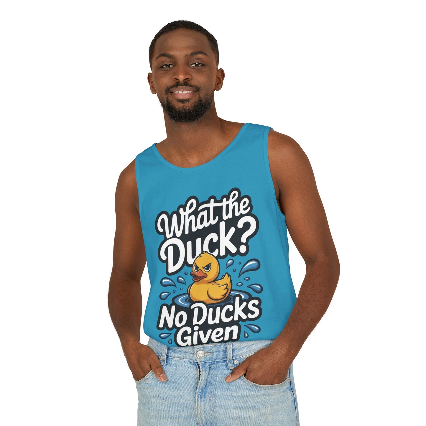 Funny Duck Tank Top for Summer - No Ducks Given Tee - What The Duck Mens T-Shirt - Sarcastic Rubber Duck Graphic, Humor Gift For Him