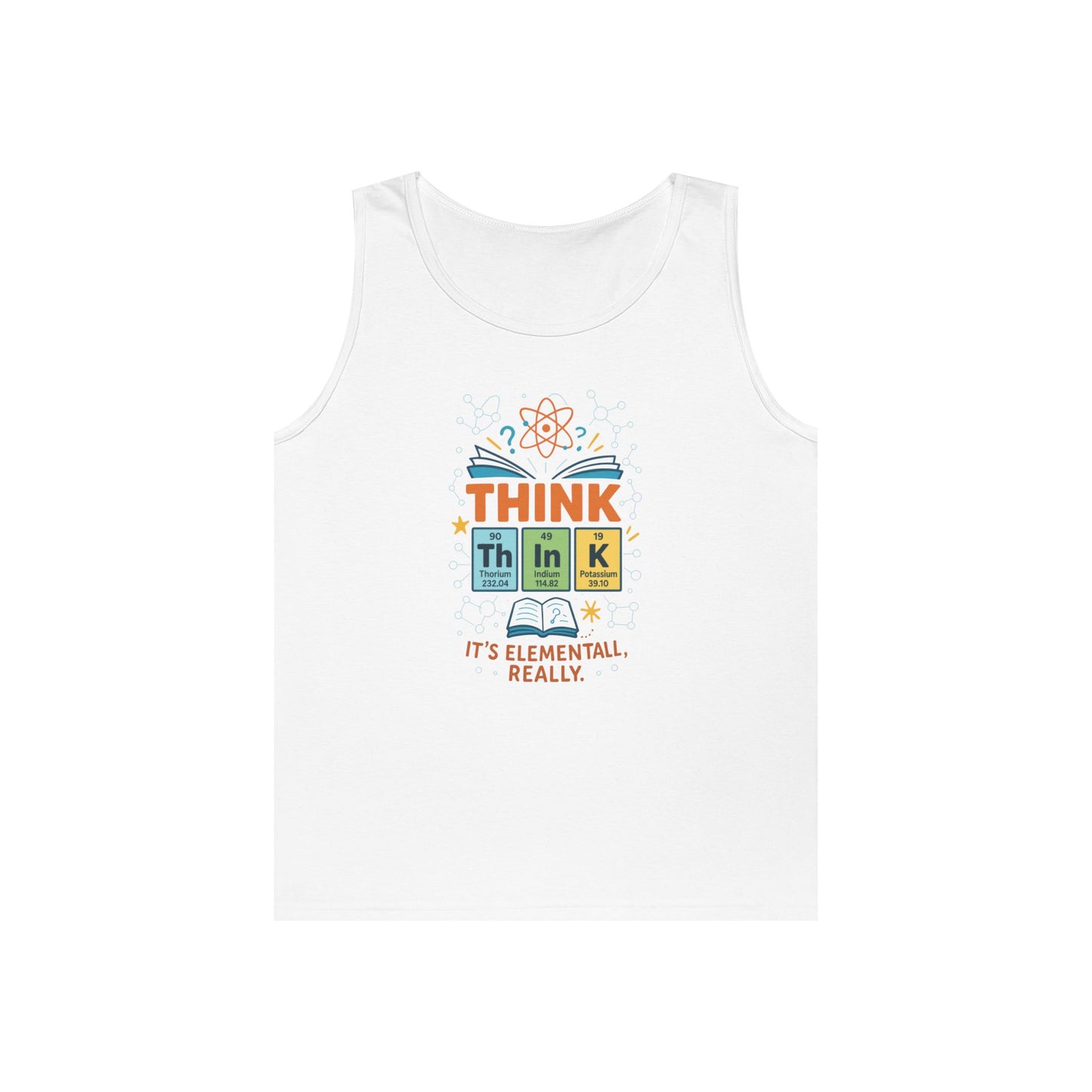 Think Tank Top for Men, Nerdy Chemistry Shirt, Periodic Table Funny Science Tank, Geeky STEM Gift for Him, Science Lovers Gift