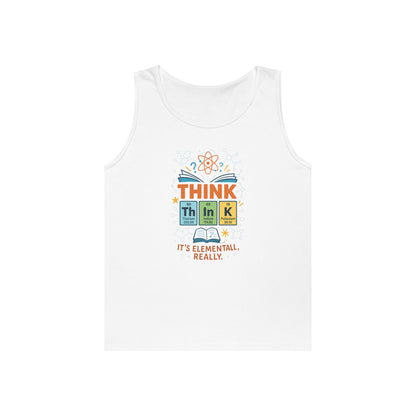 Think Tank Top for Men, Nerdy Chemistry Shirt, Periodic Table Funny Science Tank, Geeky STEM Gift for Him, Science Lovers Gift
