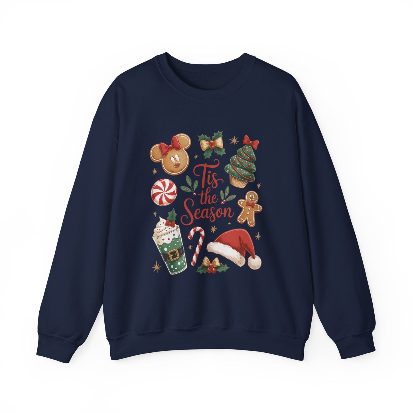 Women's Tis the Season Christmas Sweatshirt, Cozy Cookie - Cocoa Holiday Jumper, Women's Crewneck Sweatshirt