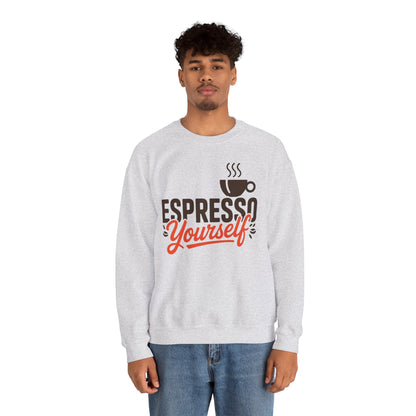 Men's Heavy Blend™ Crewneck Sweatshirt, Espresso Yourself Sweatshirt, Funny Coffee Lover Mens Crewneck, Cafe Lover Gift