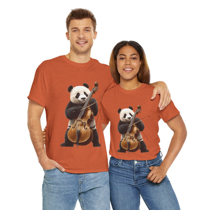 Panda Musician Tee - Cute Animal Graphic Shirt for Music Lovers, Gift for Panda Fans, Unique Concert Outfit, Casual Wear, Cellist Panda