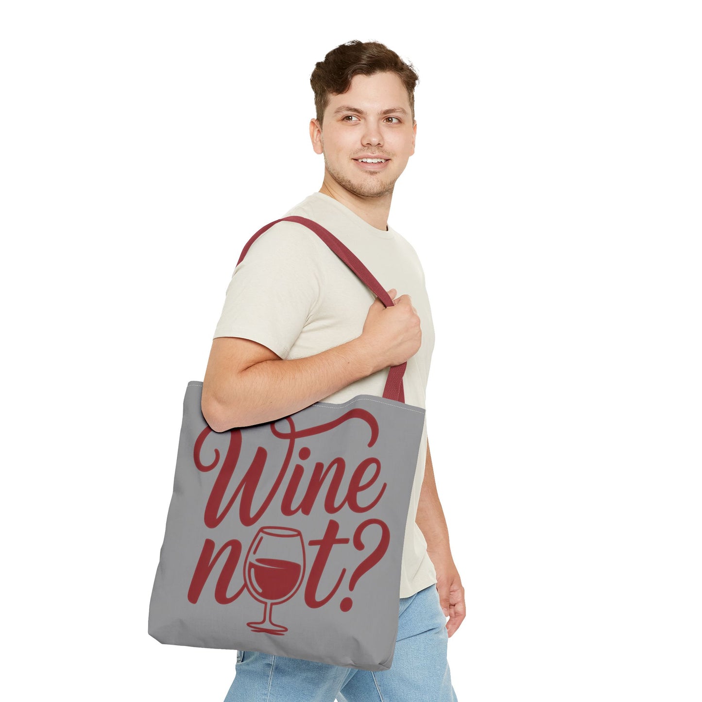Wine Not? Tote Bag - Fun Wine Lover's Accessory for Parties, Gift for Wine Enthusiasts, Perfect for Grocery or Beach Outings, AOP Design