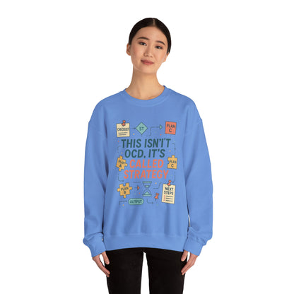 Funny Womens Planning Sweatshirt, This Isnt OCD Its Called Strategy, Sarcastic Organizer Pullover for Her, Strategy Sweatshirt