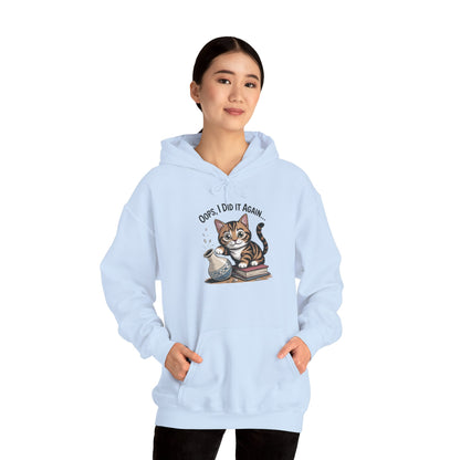 Cat Lover's Hoodie: Oops, I Did It Again, Funny Sweatshirt, Gifts for Animal Lovers, Cozy Hooded Sweatshirt, Pet Owner Apparel, Cute [...]