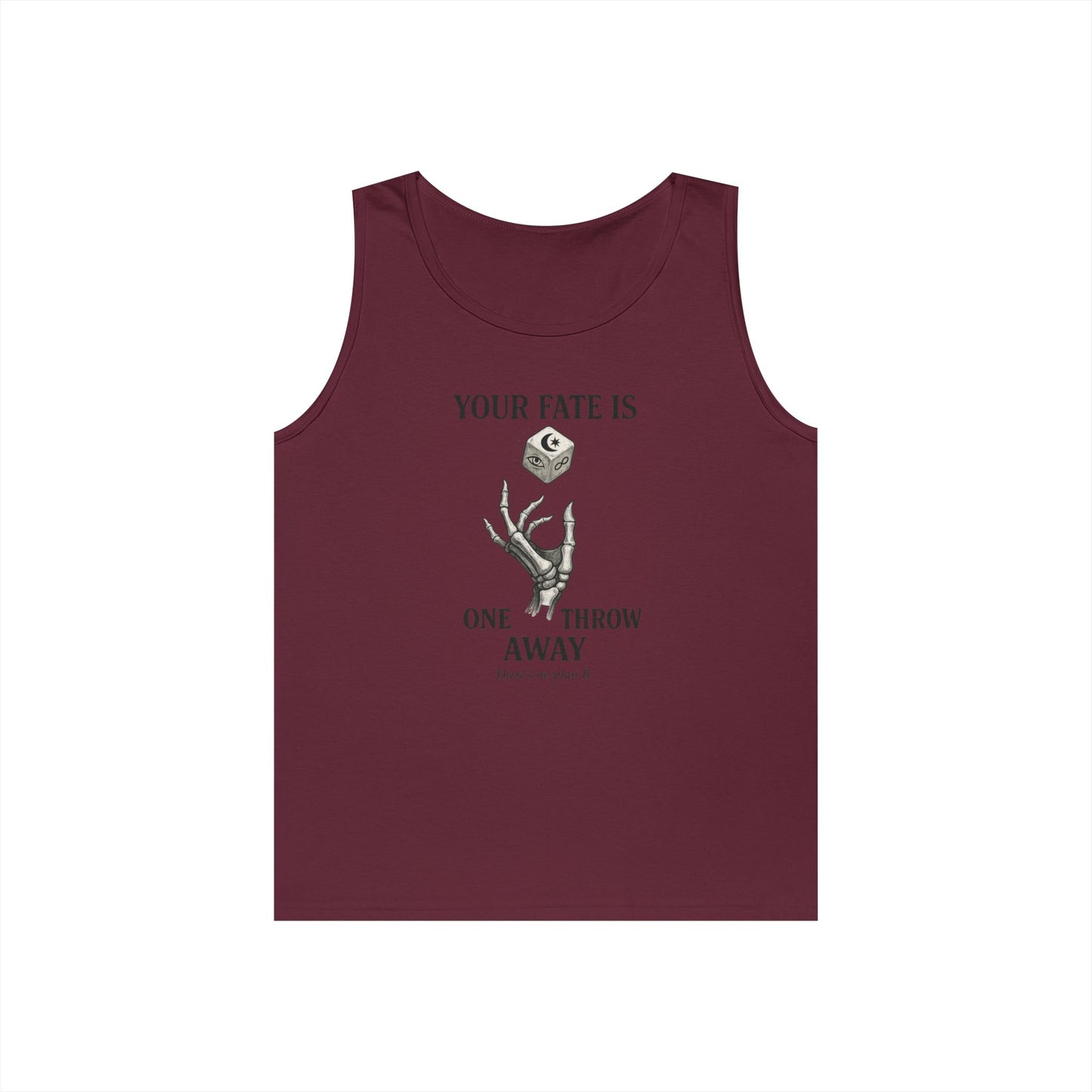Your Fate Mens Tank Top, Skeleton Dice Graphic Tank, Trendy Gift for Gamers, Gambling Tee, Unique Quote Apparel, Workout Tank, Fitness Shirt