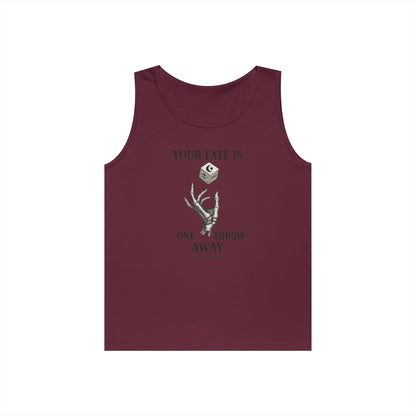 Your Fate Mens Tank Top, Skeleton Dice Graphic Tank, Trendy Gift for Gamers, Gambling Tee, Unique Quote Apparel, Workout Tank, Fitness Shirt
