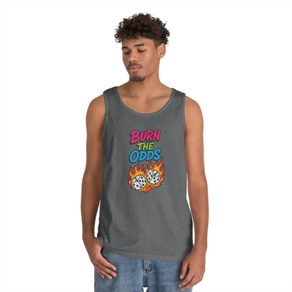 Burn the Odds Tank Top, Casual Summer Wear, Gaming Gift, Dice Design Tee, Gift for Gamers, Funny Tank, Perfect for Parties