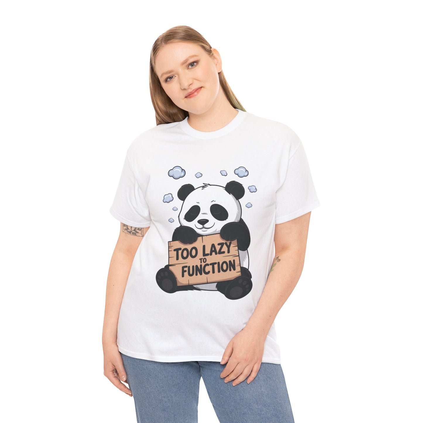Too Lazy to Function Panda Tee, Unisex Cotton T-Shirt, Funny Shirt, Casual Wear, Gift for Sloth Lovers, Relaxed Vibe