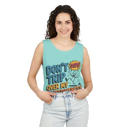Funny Graphic Tank Top, Don't Trip Over My Awesomeness Tank, Womens Cotton Tank for Casual Wear, Gift for Friends, Birthday Gift, Humor Tee