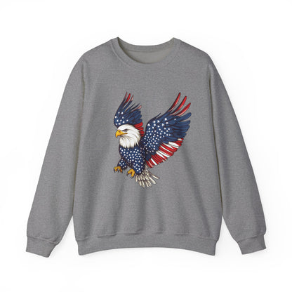 Patriotic Eagle Sweatshirt, Unisex Crewneck, USA Pride Apparel, Cozy Everyday Wear, Perfect for Independence Day, Gift for Patriots