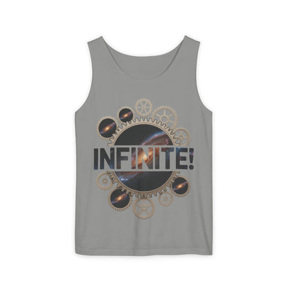 Men's INFINITE! Steampunk Space Gears T-Shirt, Cosmic Mechanical Design Tee for Sci-Fi & Engineering Lovers, Workout Shirt