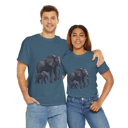 Geometric Elephant Tee - Minimalist Art Shirt, Nature Lover Gift, Animal Print T-Shirt, Unisex Cotton Tee, Eco-Friendly Wear