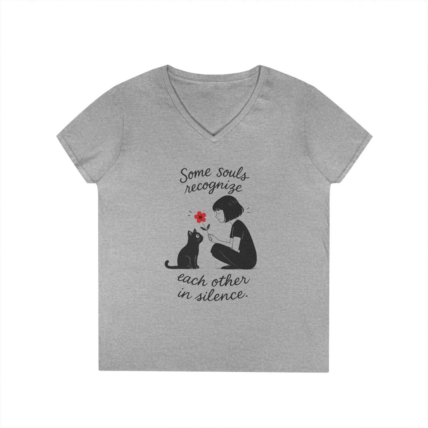 Cat Lover's V-Neck T-Shirt - Cute Graphic Tee for Pet Owners, Gifts for Cat Lovers, Animal Lover Apparel, Valentine's Day, Cat Love