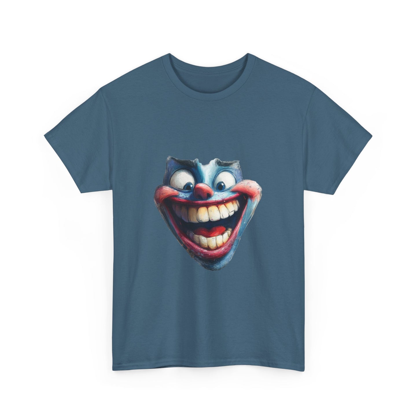 Funny Clown Face Unisex Heavy Cotton Tee, Creepy Clown Face T-Shirt, Humor T-Shirt,Clown Theme Shirt, Funny Horror Graphic Tee