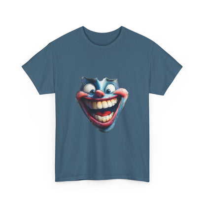 Funny Clown Face Unisex Heavy Cotton Tee, Creepy Clown Face T-Shirt, Humor T-Shirt,Clown Theme Shirt, Funny Horror Graphic Tee