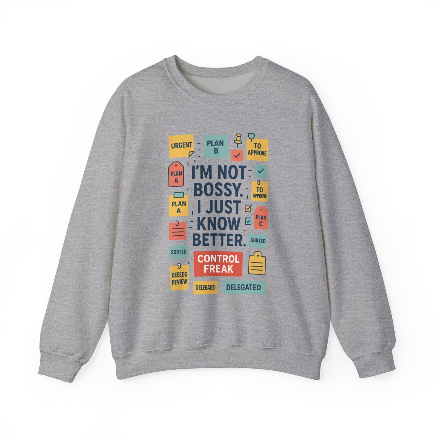Funny Mens Control Freak Sweatshirt, Sarcastic Crewneck Gift for Him, Perfect Gift for Bossy Friends