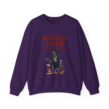 Women's The Working Dead 9-to-5 Apocalypse Sweatshirt, Funny Office Zombie Horror Pullover, Halloween Zombie Work Top