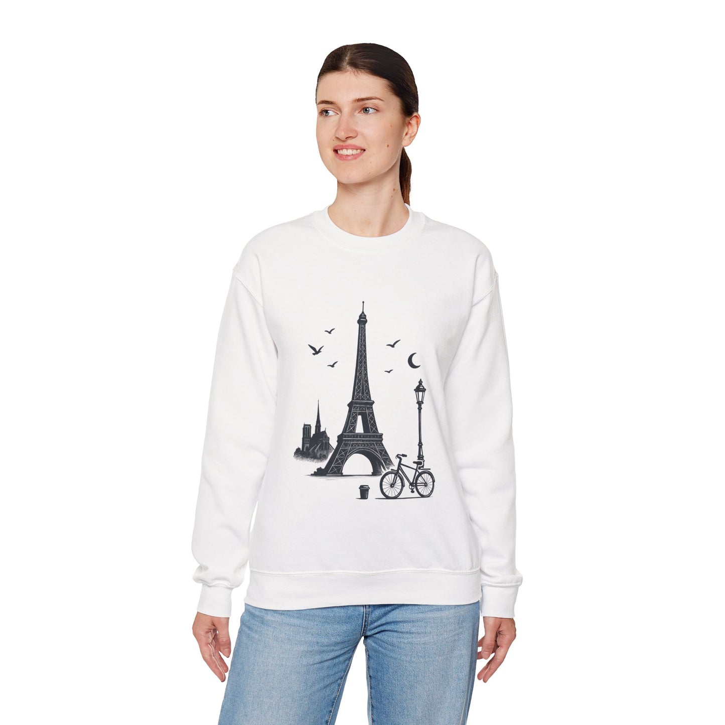 Vintage Parisian Crewneck Sweatshirt, Eiffel Tower Sweater, Cozy Travel Gift, Unisex Fashion, Casual Paris Sweatshirt