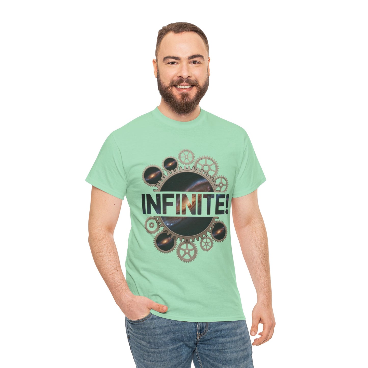 Steampunk Space Gears T-Shirt, Unisex Infinite Universe Graphic Tee, Cosmic Mechanical Design Tee for Sci-Fi & Engineering Lovers