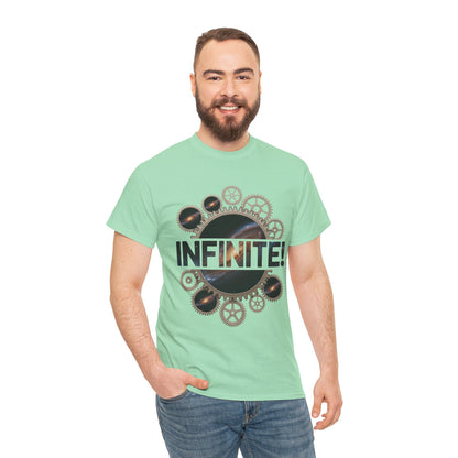Steampunk Space Gears T-Shirt, Unisex Infinite Universe Graphic Tee, Cosmic Mechanical Design Tee for Sci-Fi & Engineering Lovers