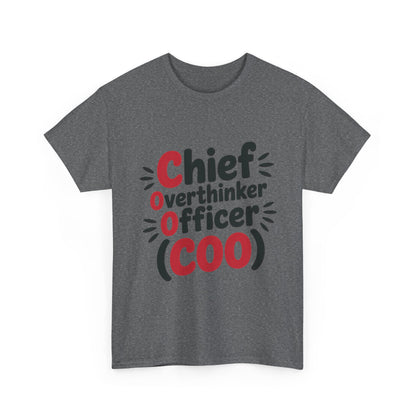 Women's COO T-Shirt, Chief Overthinker Officer Funny Graphic Tee, Sarcastic Work Shirt