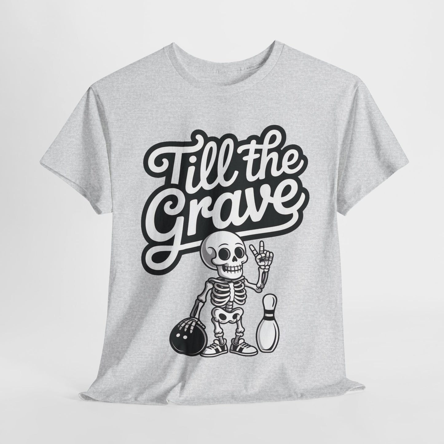 Funny Skeleton Bowling Womens Tee, Till the Grave, Funny Shirt, Halloween Gift, Skull Graphic, Casual Wear, Sporty Style