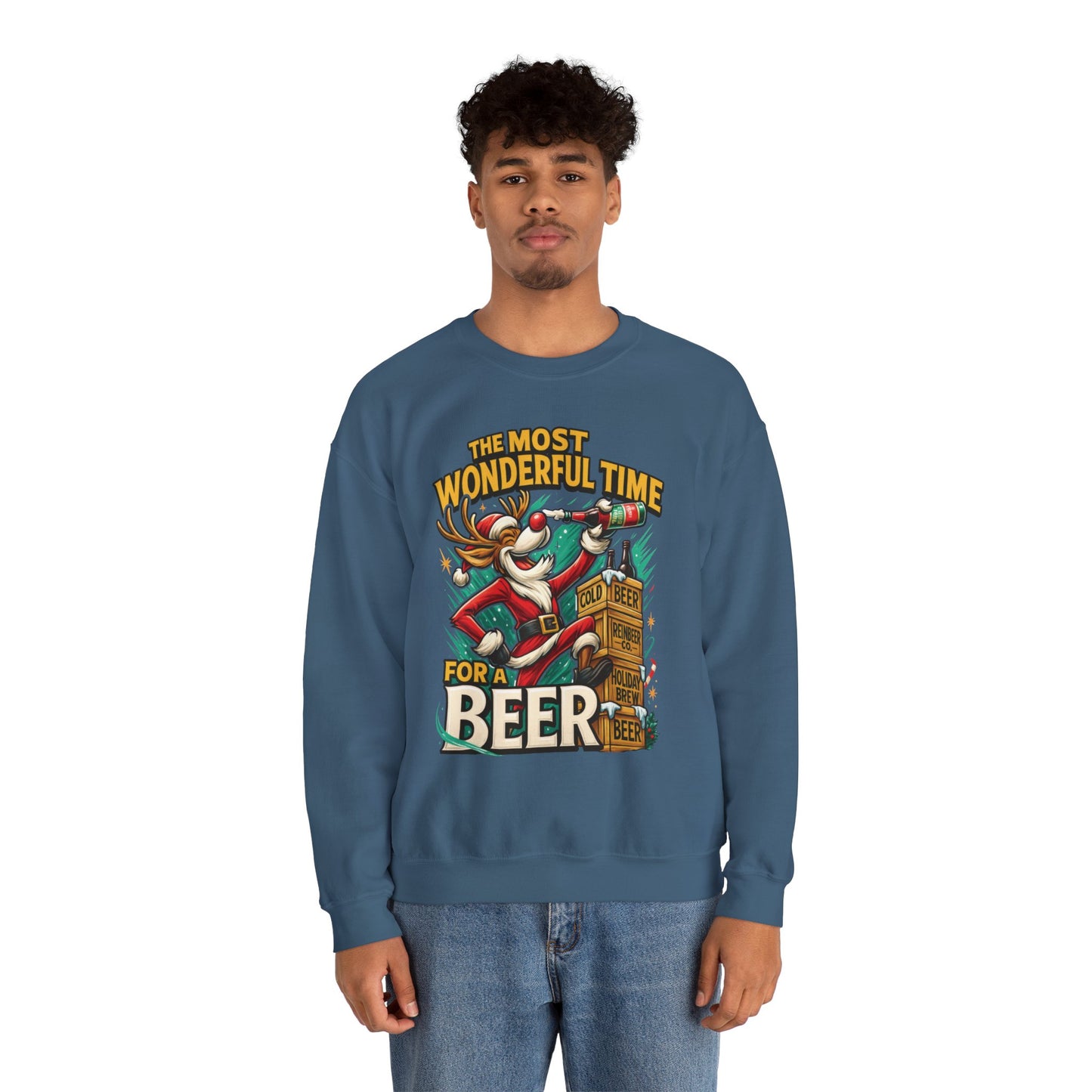 Funny Christmas Beer Sweatshirt, The Most Wonderful Time for a Beer
