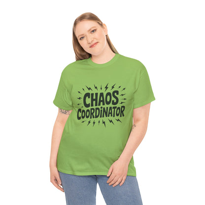 Chaos Coordinator Unisex Heavy Cotton Tee, Funny Graphic T-Shirt, Gift for Moms, Mom Life Graphic Tee, Mother's Day T-Shirt